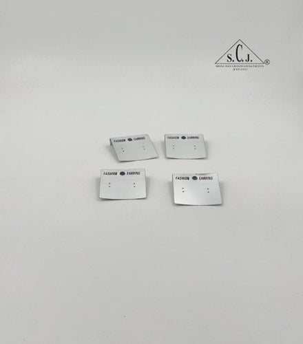 Large Plastic Earring Silver Display Card