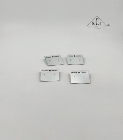 Large Plastic Earring Silver Display Card