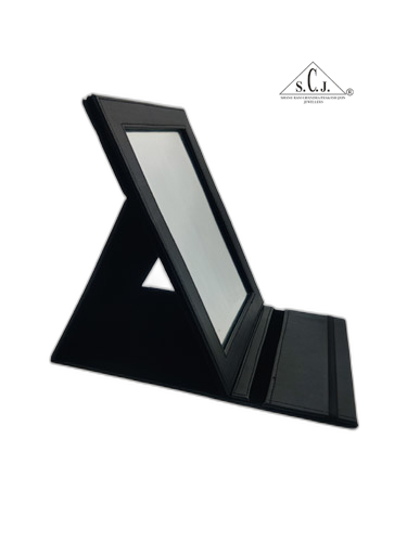 Portable Proffessional Make up Book Mirror With Sturdy Balck Rexine Frame