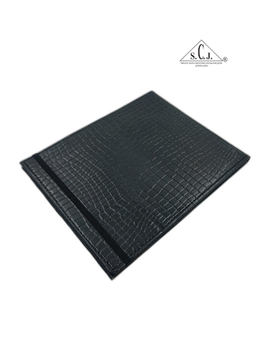 Portable Proffessional Make up Book Mirror With Sturdy Balck Crocodile Texture Frame
