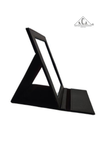 Portable Proffessional Make up Book Mirror With Sturdy Brown PU Leather Frame