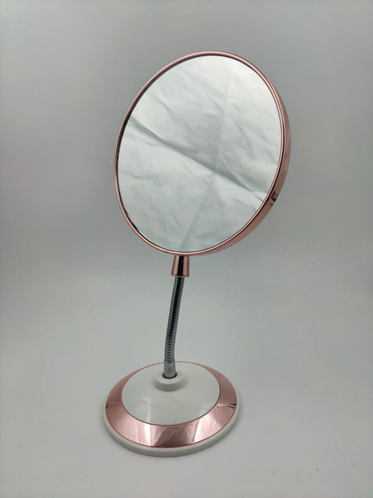 SCJ Flexible Body Magnifying Double-Sided Standing Makeup Mirror White Rose Gold