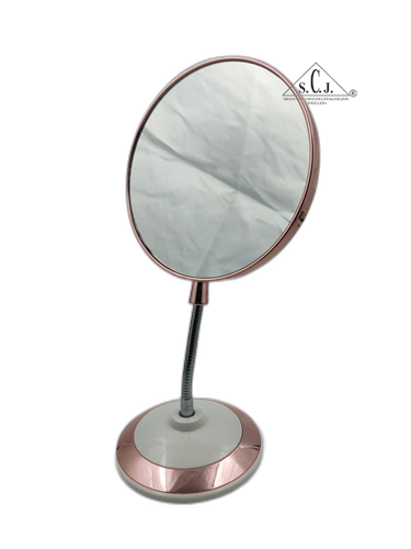 SCJ Flexible Body Magnifying Double-Sided Standing Makeup Mirror White Rose Gold