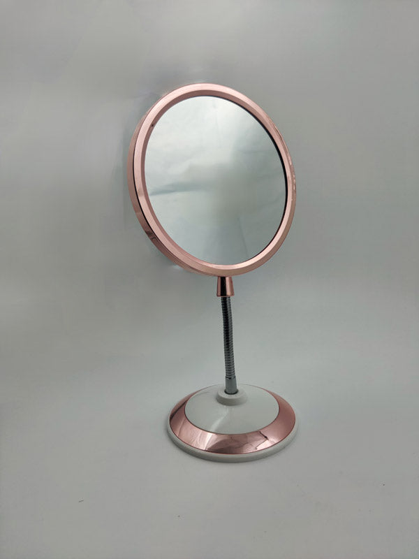 SCJ Flexible Body Magnifying Double-Sided Standing Makeup Mirror White Rose Gold