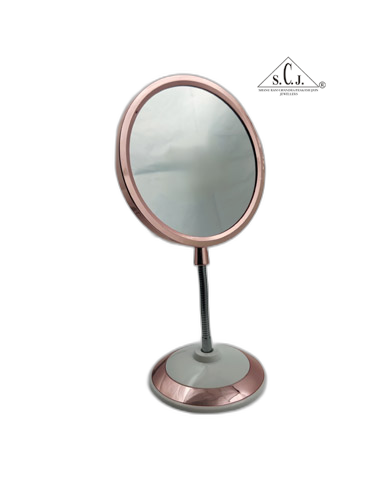 SCJ Flexible Body Magnifying Double-Sided Standing Makeup Mirror White Rose Gold