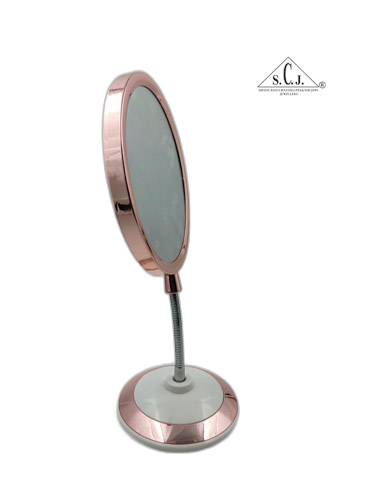 SCJ Flexible Body Magnifying Double-Sided Standing Makeup Mirror White Rose Gold