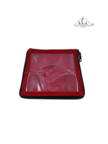 Square Red Velvet Small Necklace Set Zipper Folder