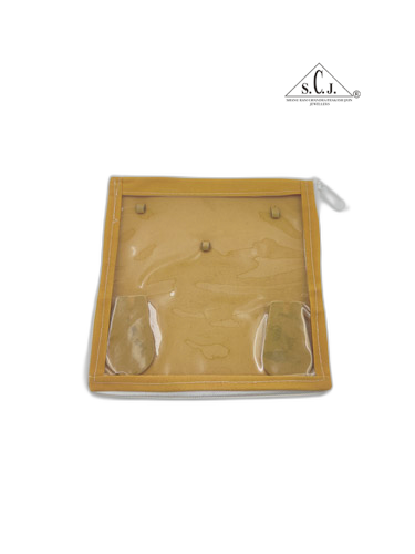 Square Brown Velvet Medium Necklace Set Zipper Folder