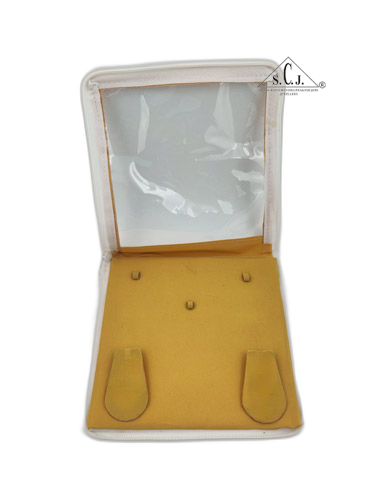 Square Brown Velvet Medium Necklace Set Zipper Folder
