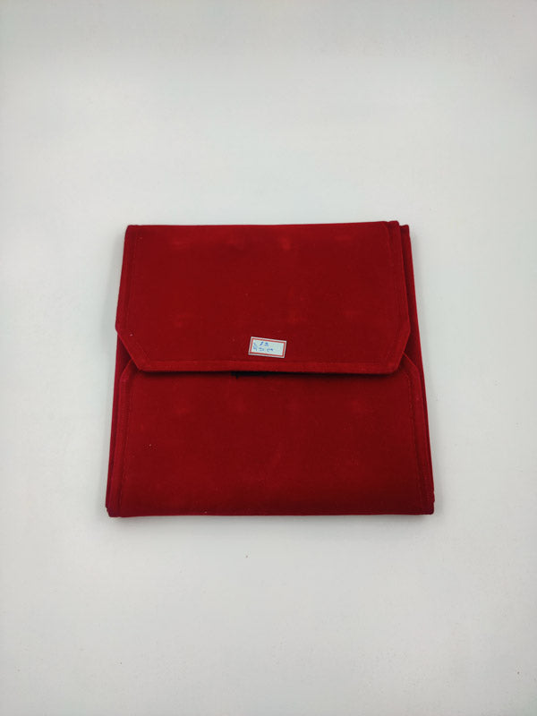 Red Velvet Pendant Organizer Folder with 12-hooks