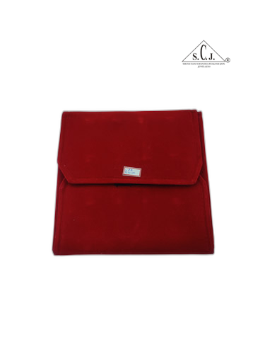 Red Velvet Pendant Organizer Folder with 12-hooks