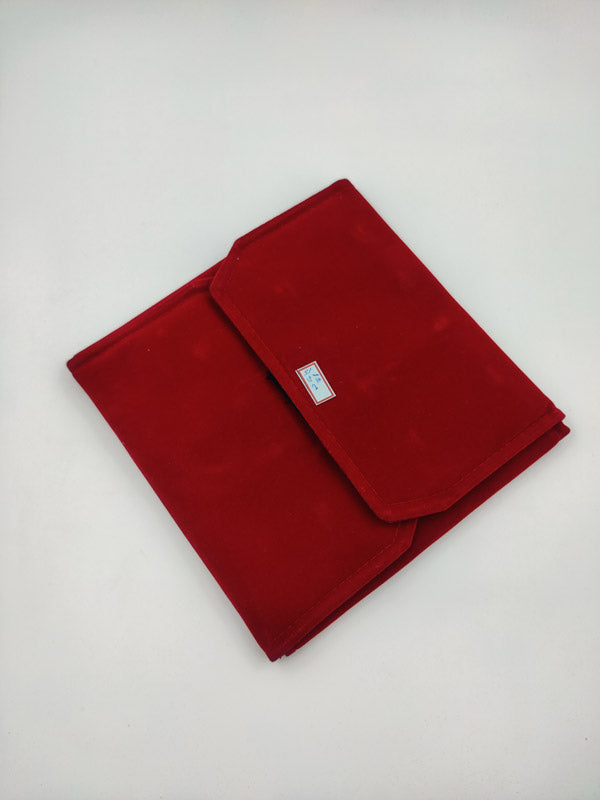 Red Velvet Pendant Organizer Folder with 12-hooks