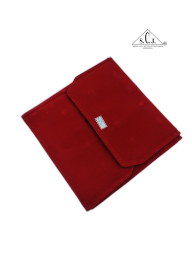 Red Velvet Pendant Organizer Folder with 12-hooks