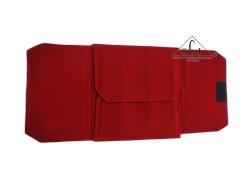 Red Velvet Pendant Organizer Folder with 12-hooks