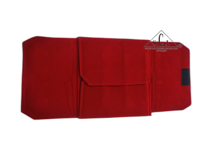 Red Velvet Pendant Organizer Folder with 12-hooks