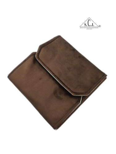Brown Suede Fabric Tops Organizer Folder