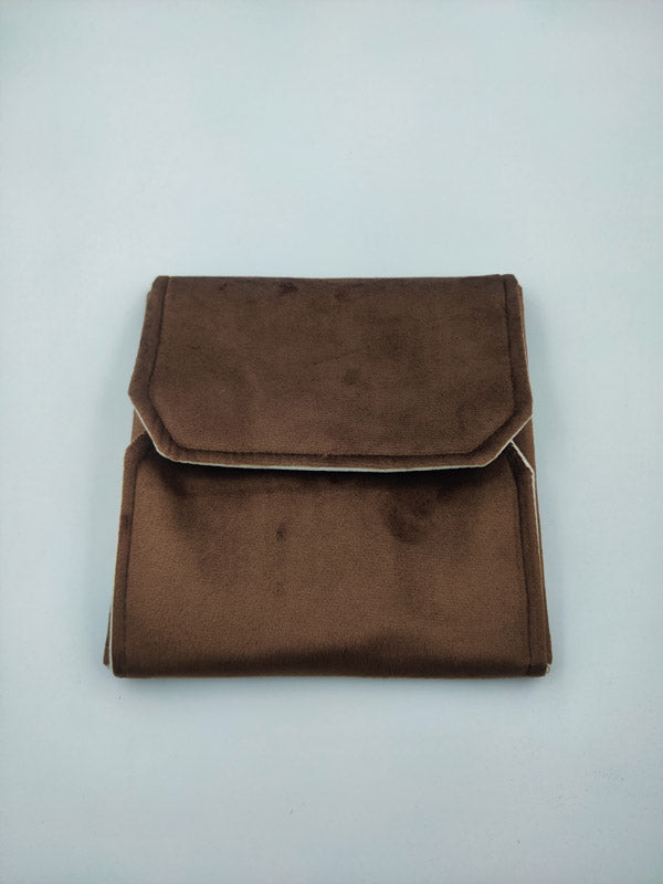 Brown Suede Fabric Tops Organizer Folder