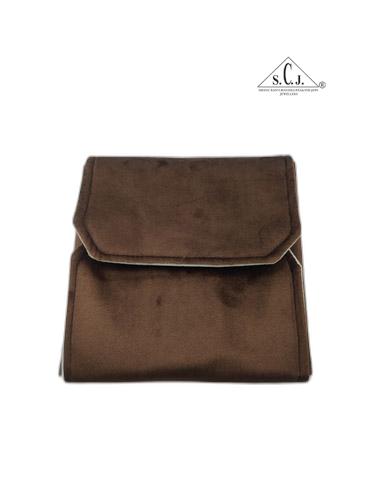 Brown Suede Fabric Tops Organizer Folder