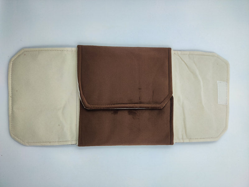 Brown Suede Fabric Tops Organizer Folder