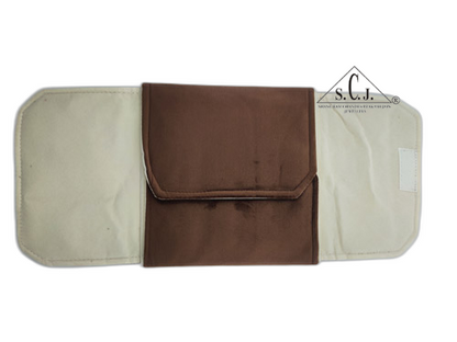 Brown Suede Fabric Tops Organizer Folder