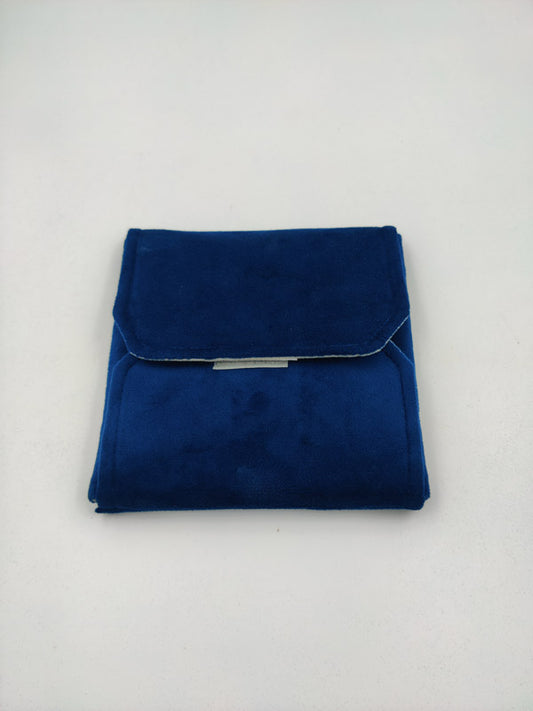 Navy Blue Suede Fabric Small Necklace Set Folder