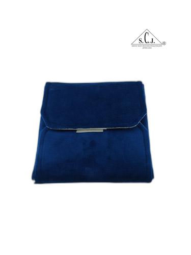 Navy Blue Suede Fabric Small Necklace Set Folder