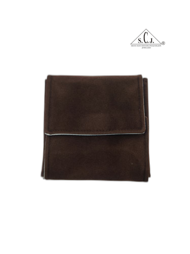 Dark Brown Velvet Small Necklace Set Folder