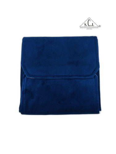 Navy Blue Suede Fabric Large Necklace Set Folder