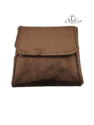 Dark Brown Suede Fabric Rings Folder