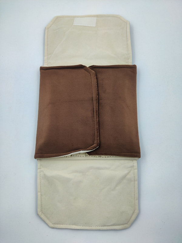 Dark Brown Suede Fabric Rings Folder