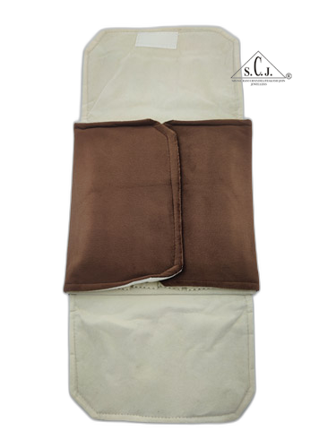 Dark Brown Suede Fabric Rings Folder