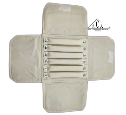 Dark Brown Suede Fabric Rings Folder