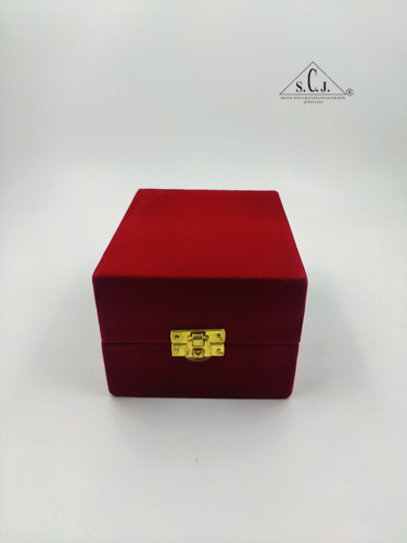 Red Velvet Single Silver Plated Glass Box