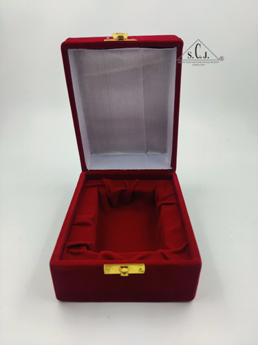 Red Velvet Single Silver Plated Glass Box