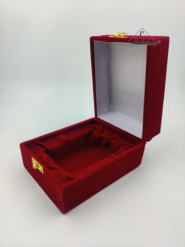 Red Velvet Single Silver Plated Glass Box