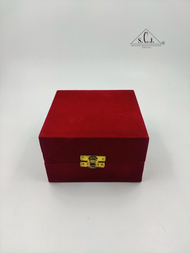 Red Velvet Single Silver Plated Bowl Box