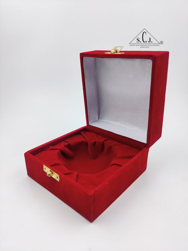 Red Velvet Single Silver Plated Bowl Box
