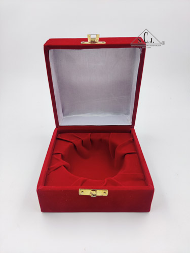 Red Velvet Single Silver Plated Bowl Box