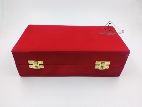 Red Velvet Double Silver Plated Bowl Box