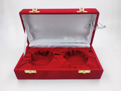 Red Velvet Double Silver Plated Bowl Box