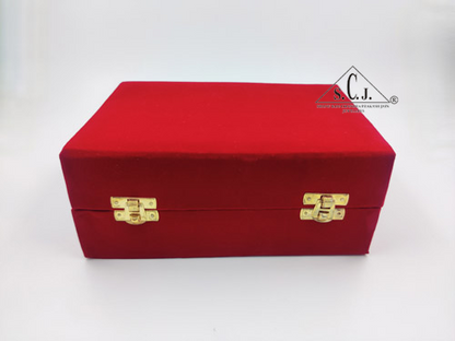 Red Velvet Double Silver Plated Glass Box