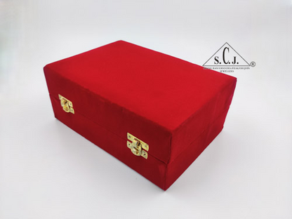 Red Velvet Double Silver Plated Glass Box
