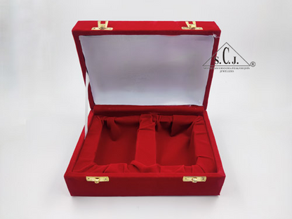 Red Velvet Double Silver Plated Glass Box
