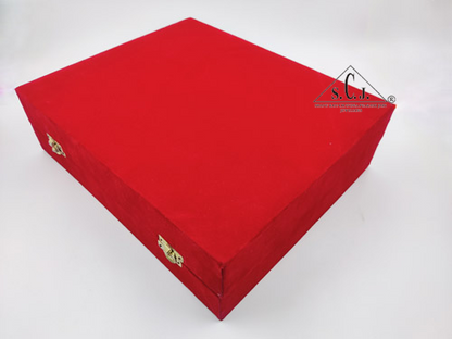 Red Velvet 6-set Silver Plated Glass Box