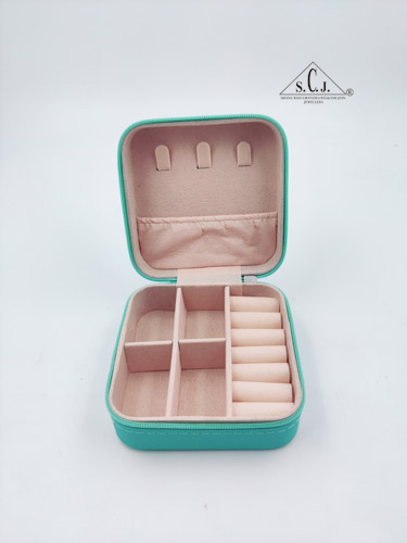 Turquoise Green Premium Multi-Function Jewellery Organizer Case for Earrings, Chains & Rings