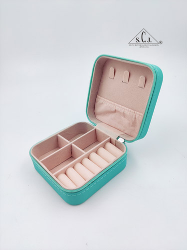 Turquoise Green Premium Multi-Function Jewellery Organizer Case for Earrings, Chains & Rings