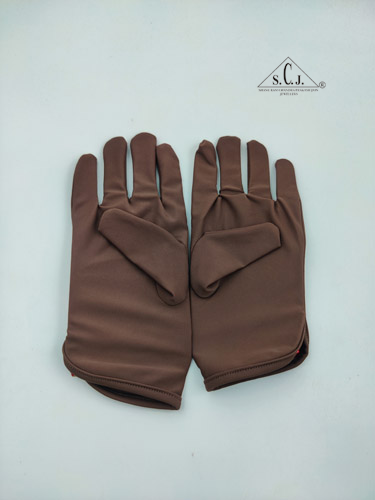 Poleyester Fiber Brown Gloves