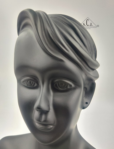 Mannequin Necklace Earring Black Display Bust Jewellery Holder Stand, 12"