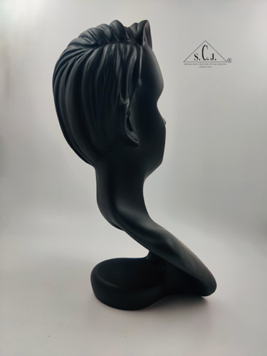 Mannequin Necklace Earring Black Display Bust Jewellery Holder Stand, 12"