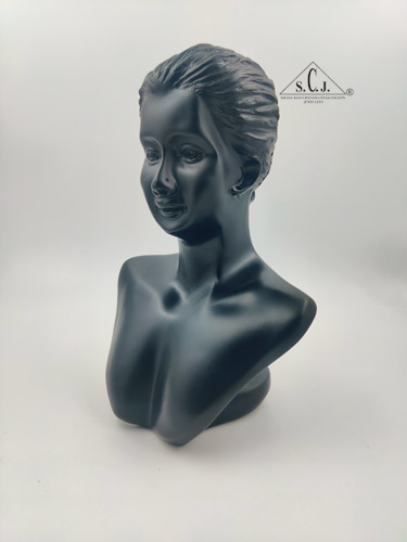 Black Resin Figurine Mannequin Model Jewelry Display Rack Counter Display (Black), 10"